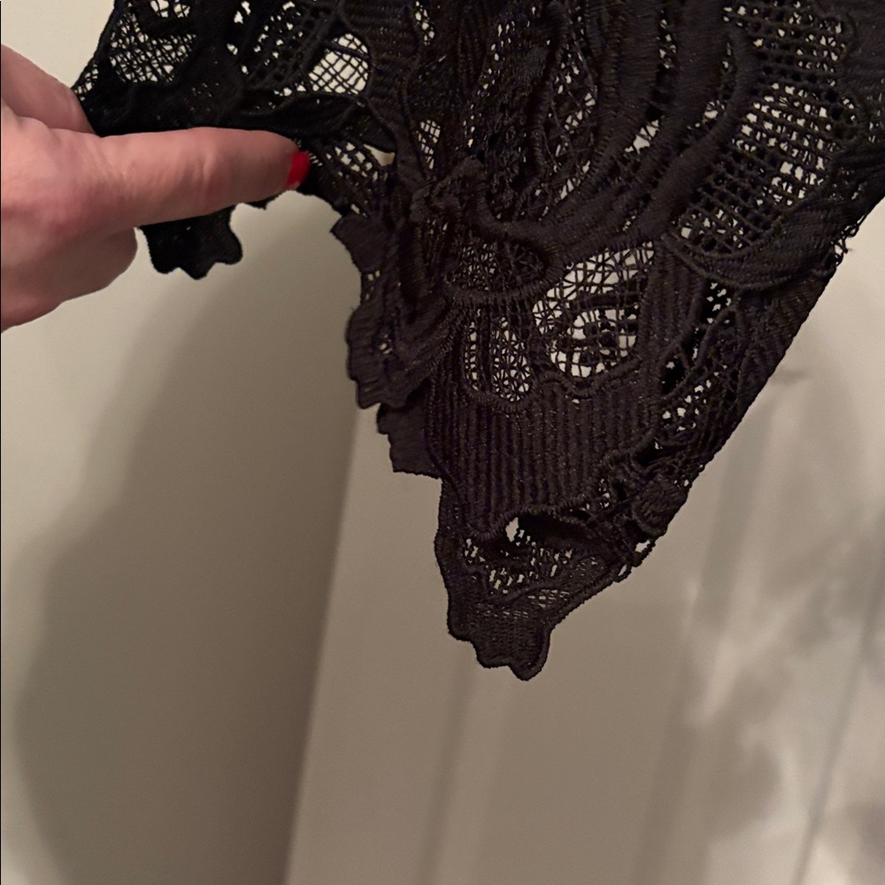 Linea by Louis Dell'Olio Black Lace Top - Picture 5 of 5